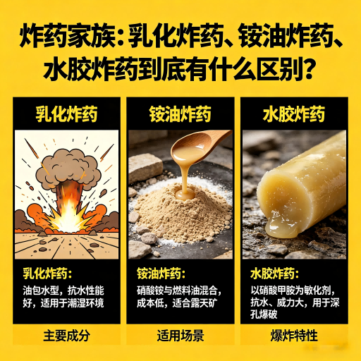 陕西炸药家族：乳化炸药、铵油炸药、水胶炸药到底有什么区别？
